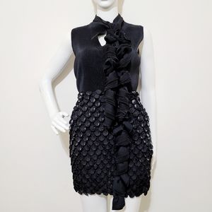 Rare Issey Miyake Black Ruffle Top sz 4